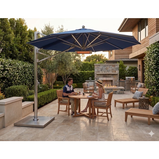 Premium Tuuci Oceanmaster Max 9ft Cantilever Umbrella W/ Led Lights For Sale In Greensboro - Image 6 of 6