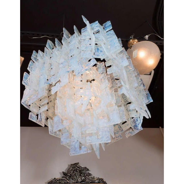 Mid-Century Modernist Iridescent Interlocking Chandelier By Mazzega For Sale - Image 9 of 10