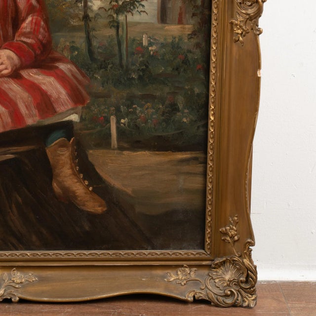 Original Oil on Canvas Painting of Young Girl, Hungary Circa 1890 For Sale - Image 11 of 12