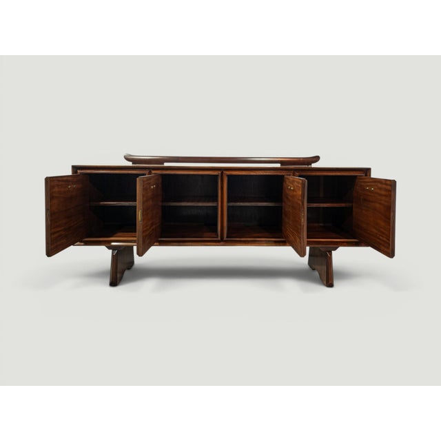 Mid-Century Modern Italian Walnut Sideboard with Brass Medallions by Paolo Buffa, 1950s For Sale - Image 18 of 18