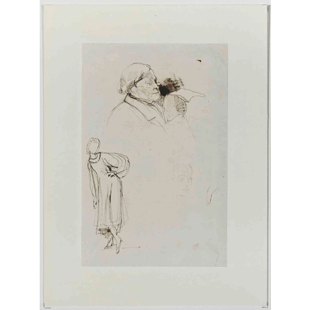 Eugène Giraud, Portraits, Original Drawing on Paper, Late 19th-Century For Sale
