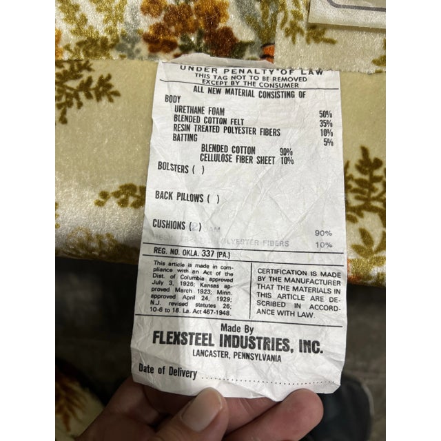 1950s Mid-Century Modern Flexsteel Floral Upholstered Arm Chair For Sale - Image 10 of 10