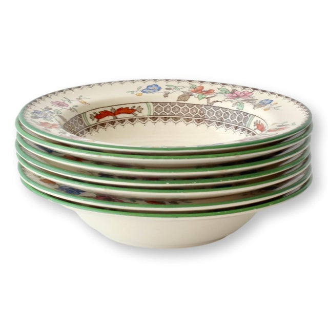 English 1940s Spode Soup, Salad & Dessert Set, Service for 7 For Sale - Image 3 of 8