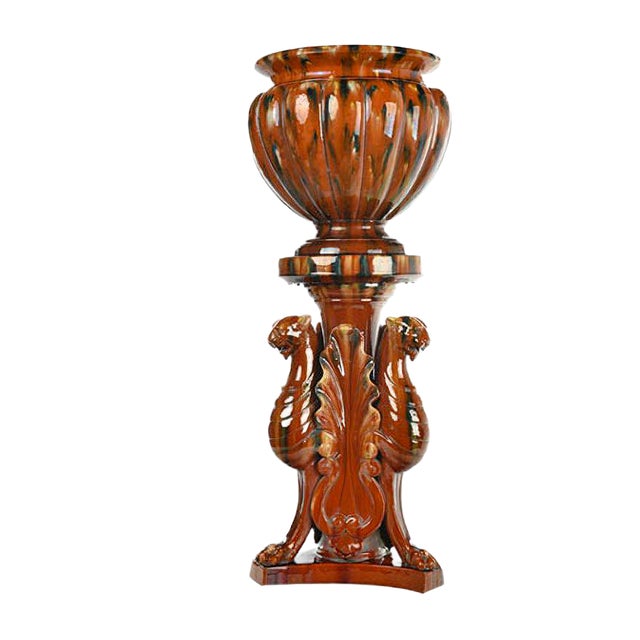 Column Massier and Cover Pot For Sale