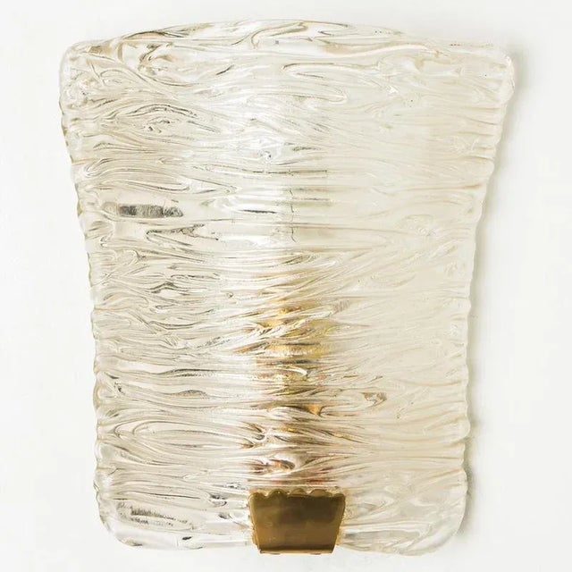 Glass and Brass Wall Light attributed to J. T. Kalmar, 1960s For Sale - Image 3 of 18