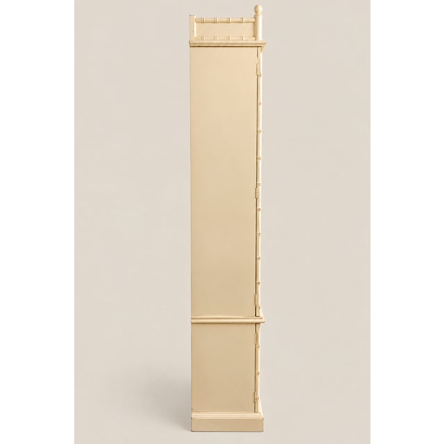 American of Martinsville Vintage American of Martinsville Faux Bamboo China Display Cabinet With Light For Sale - Image 4 of 8