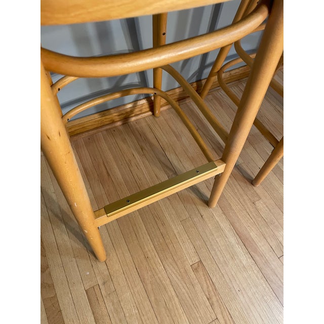 Vintage Pair Bentwood Bar Stools Gar Products Attributed Radomsko ZMG For Sale In Chicago - Image 6 of 11