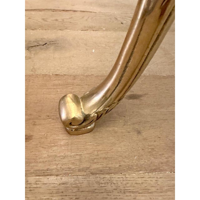 French Brass and Glass Gueridon Table, 1970 For Sale - Image 4 of 9