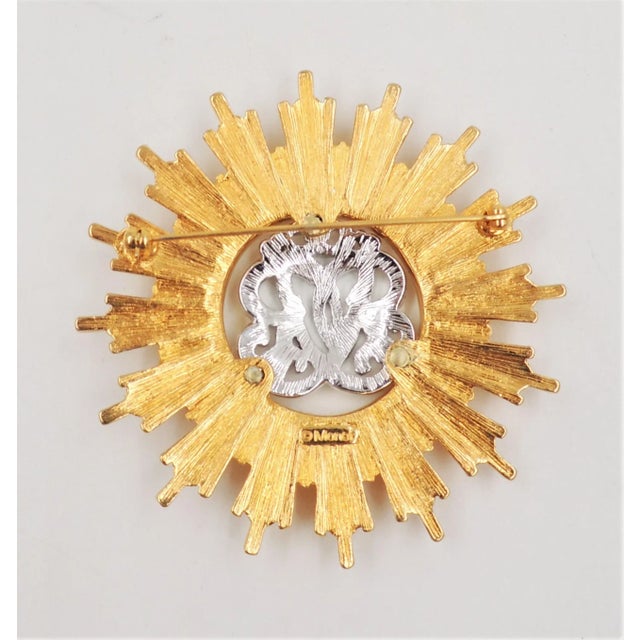 Monet Vintage Signed Monet "Burst" Rhinestone Brooch For Sale - Image 4 of 6