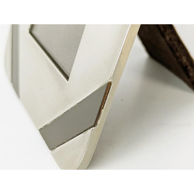 Small Italian Nickel Plated Metal & Velvet Picture Frame from Tommaso Barbi, 1970s For Sale - Image 6 of 10