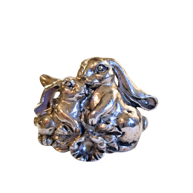 Set of 4 Arthur Court Bunny Napkin Rings With Original Box For Sale - Image 16 of 18
