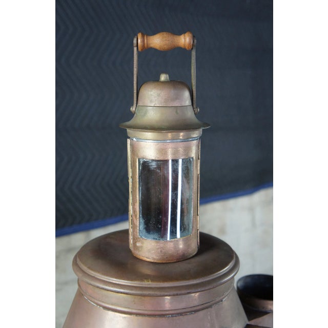 Late 19th Century Antique W. Hartmann Oak & Copper Ships Binnacle Nautical Maritime Compass For Sale - Image 5 of 13