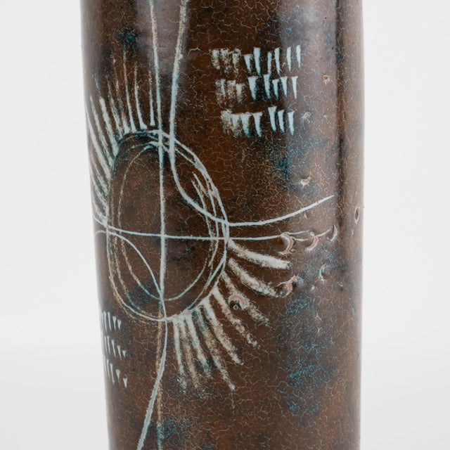 Yvon Roy for Atelier Montgolfier Glazed Terracotta Ceramic Vase, circa 1950 For Sale In Atlanta - Image 6 of 10