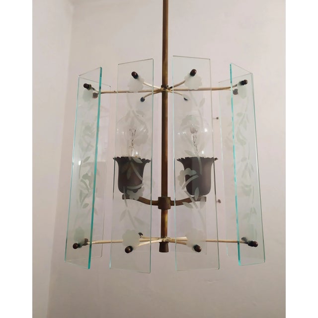 Pendant Lamp in the style of Fontana Arte, 1940s For Sale - Image 6 of 11