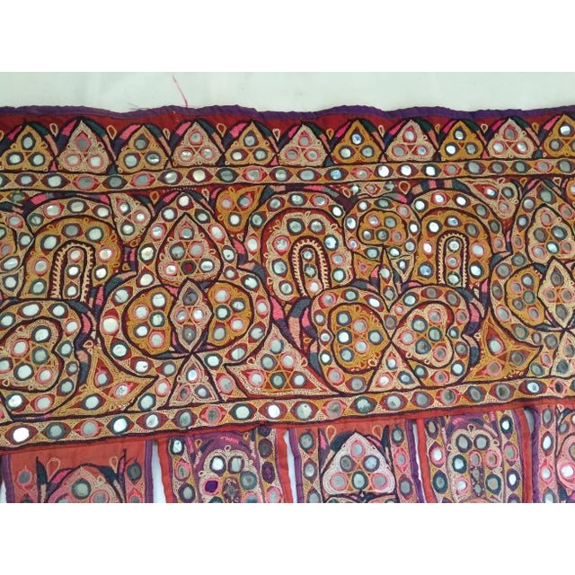 Indian Embroidered Mirrored Door Valance For Sale In Los Angeles - Image 6 of 10