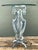 Hollywood Regency Vintage Greek Key Motif Metal and Glass Drinks Table For Sale - Image 3 of 12