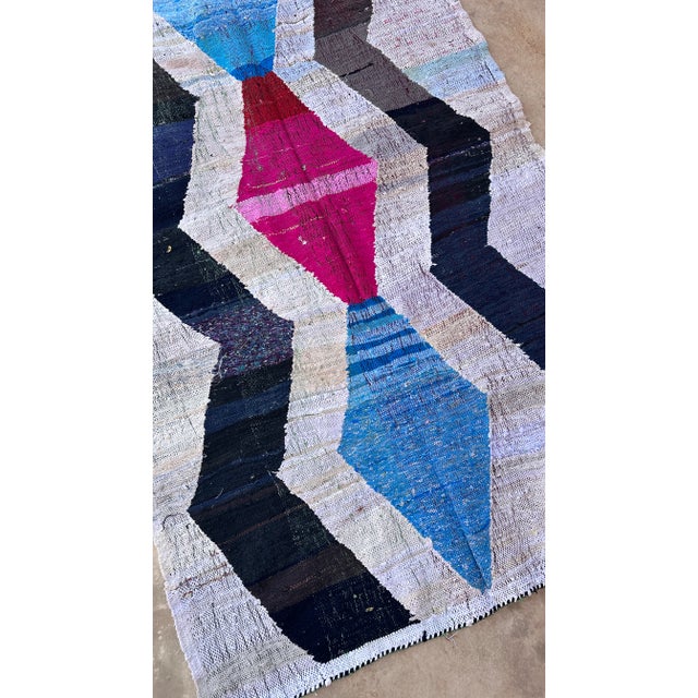 1980s Moroccan Vintage Colorful Rug - 4'9" X 8'5" Ft For Sale In Cleveland - Image 6 of 9