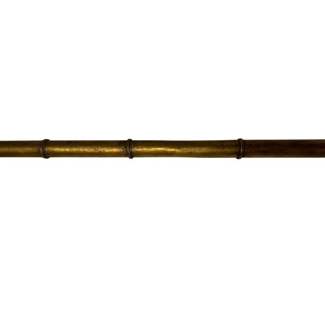 1940s 1940s Maison Jansen Style Brass Bamboo Console Table With Brown Marble Top For Sale - Image 5 of 11