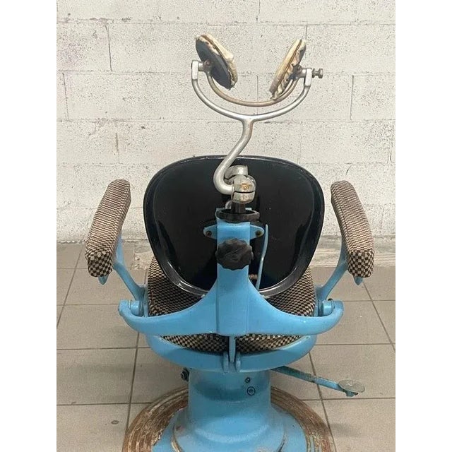 Blue Barbiere Chair from F.lli Zerbini, Italy, 1940s For Sale - Image 8 of 13