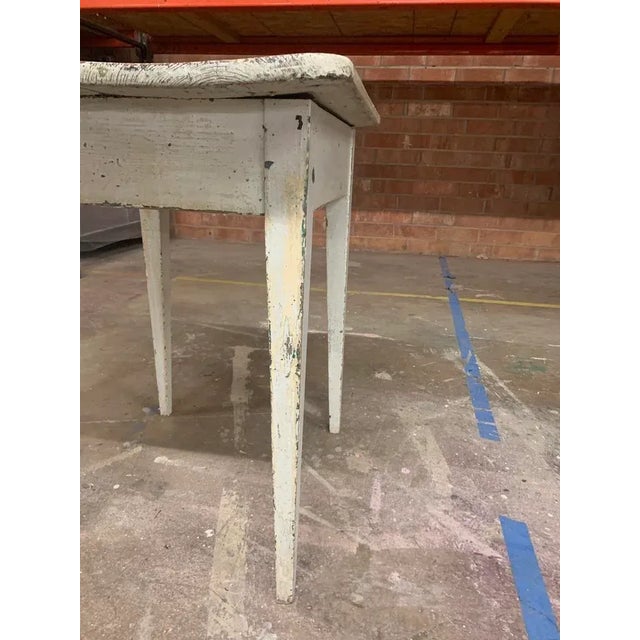 1950s 1950s Swedish Rustic Painted Wood Farmhouse Dining Table For Sale - Image 5 of 6