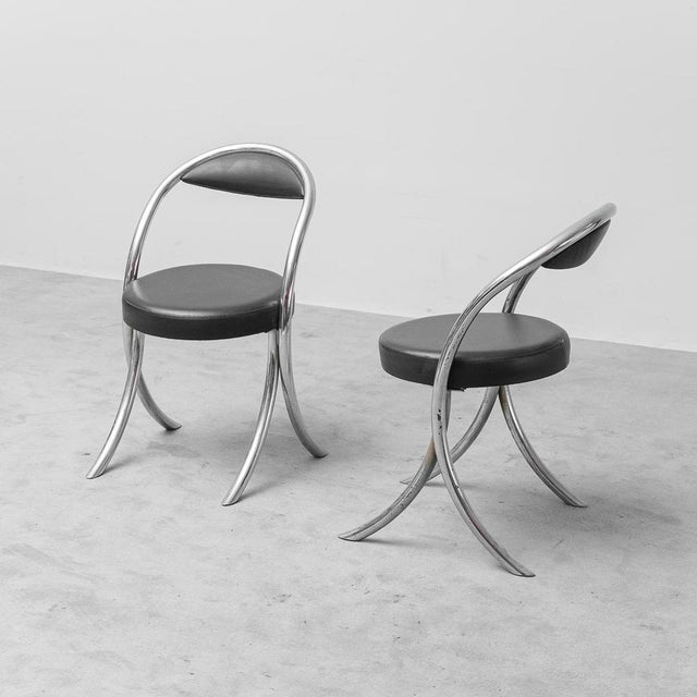 Giotto Stoppino Chairs in Eco-Leather in the Style of Giotto Stoppino, 1970s, Set of 6 For Sale - Image 4 of 12