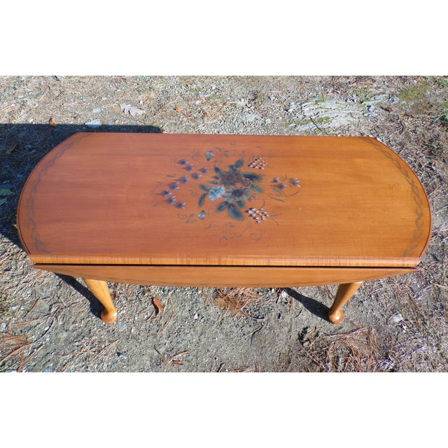 Vintage Solid Maple Hitchcock Harvest Stenciled Saybrook Drop Leaf