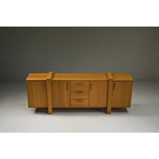 1990s Large Brustalist Oak Sideboard, Belgium, 1990s For Sale - Image 5 of 9