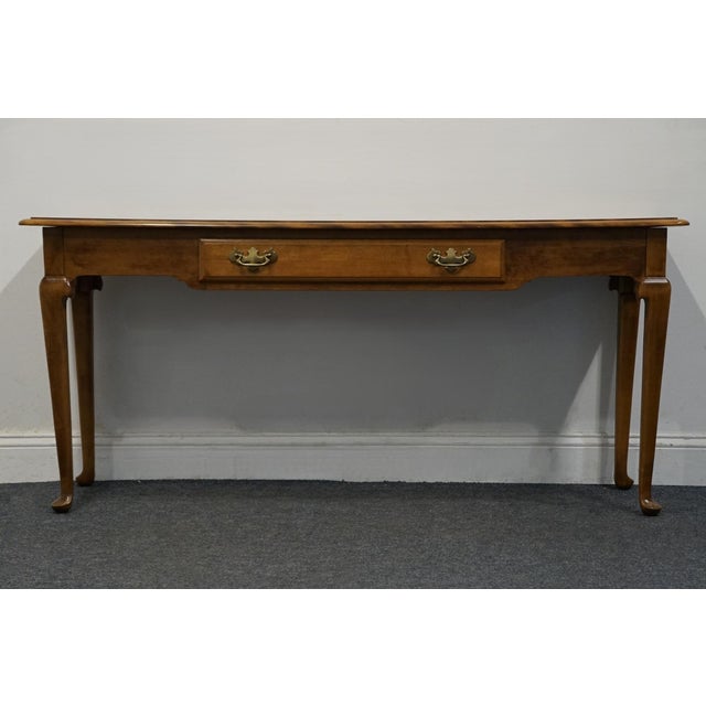 Ethan Allen Heirloom Nutmeg Maple Colonial Early American 60" Accent Console Sofa Table 10-9044 For Sale - Image 9 of 12