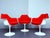 Red Tulip Swivel Armchairs by Eero Saarinen for Knoll International, Italy, 1960s, Set of 3 For Sale - Image 6 of 13