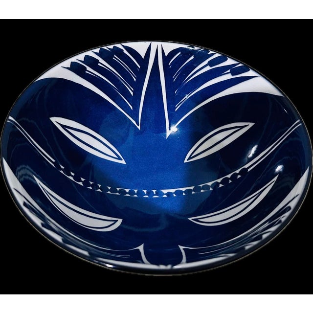 A stunning blue bowl from Royal Copenhagen,Denmark from Aluminia Tenera series. Designed by Inge-Lise Koefoed. Marked on...