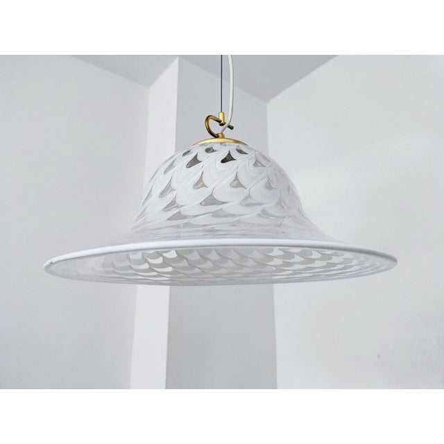 Mid-Century White Art Glass Pendant from Kaiser-Leuchten, Germany, 1970s For Sale - Image 16 of 18