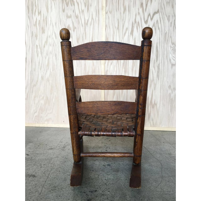 Basket Weave Country Child's Rocking Chair For Sale In Dallas - Image 6 of 8