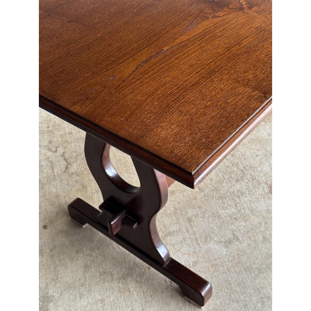 Antique English Wooden Trestle Dining Table, C. 1880–1910 For Sale - Image 4 of 18