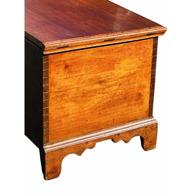 Antique Queen Anne Pennsylvania Walnut Dovetailed Blanket Chest With Iron Hinges For Sale In Boston - Image 6 of 12