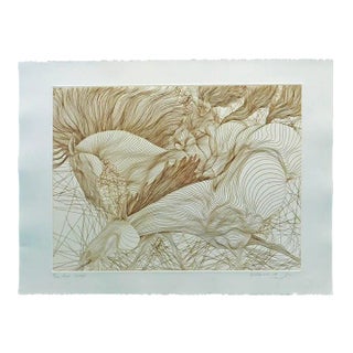 Guillaume Azoulay "Deux Chevaux" Ed.100 Original Art Etching For Sale