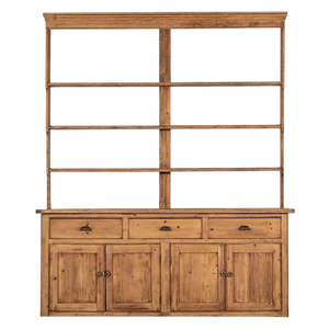 Large 19th Century English Pine Waterfall Dresser, 1840s