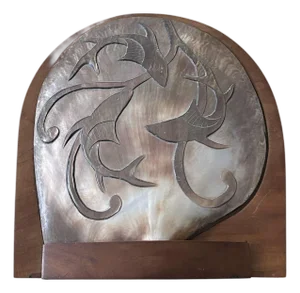 1970s Shell Hinge Lidded Walnut Wood Box Attributed to Alexandre Noll
