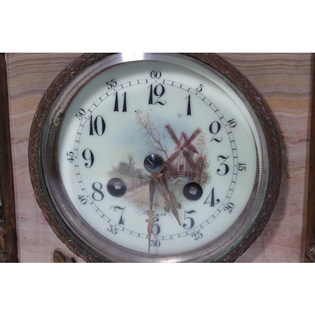 Japy Freres French Bronze & Marble Mantle Clock For Sale In Philadelphia - Image 6 of 14