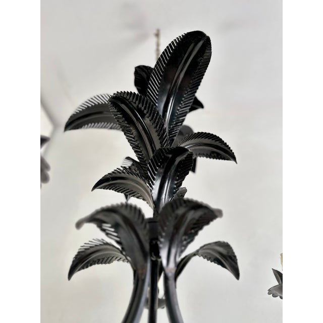 Vintage French Black Tole Chandelier, 1960s For Sale - Image 15 of 18
