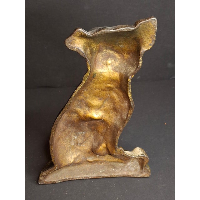 Metal Antique Cast Iron Mutt and His Bone Dog Doorstop 1930s Original Paint Greenblatt For Sale - Image 7 of 17