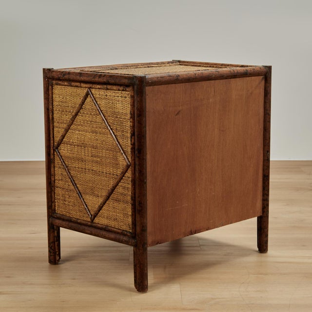 Late 20th Century Pair of British Colonial Style Faux Bamboo Nightstands For Sale - Image 5 of 15