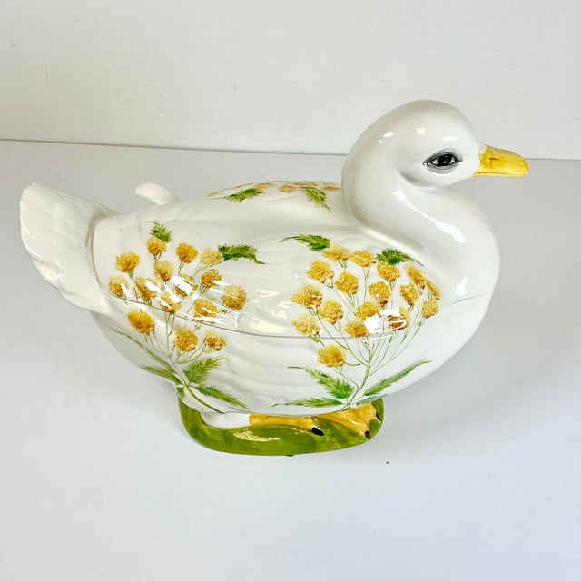 Mid-Century Italian Boho Chic Rustic European Duck Soup Tureen - Easter. For Sale - Image 9 of 18