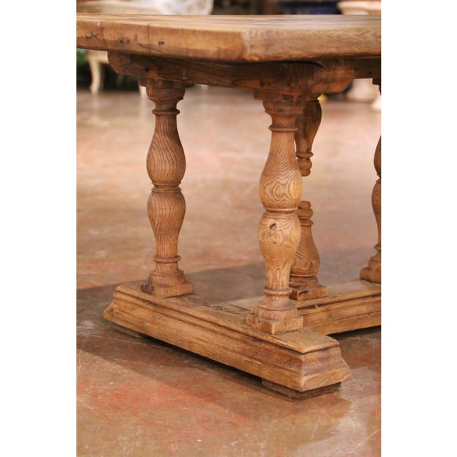 19th Century French Louis XIII Oak Refectory Dining Table With Baluster Legs For Sale - Image 4 of 9