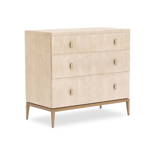 2020s Mitchell Gold + Bob Williams 3 Drawer Solange Chest With Cream Faux Shagreen For Sale - Image 5 of 8