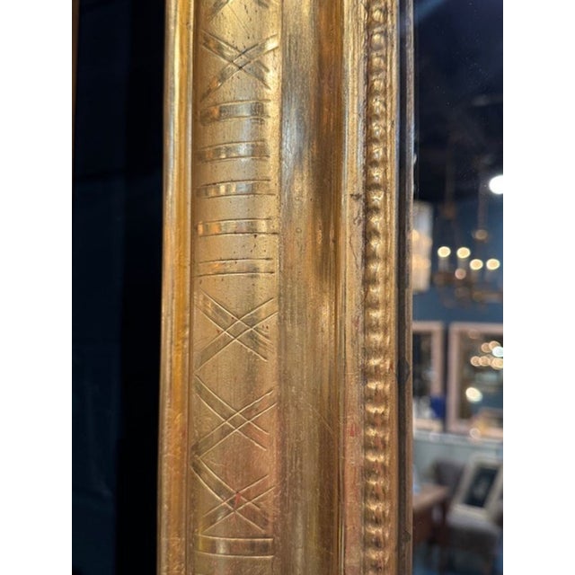 Late 20th Century Pair of French Gold Arch Top Louis Philippe Mirrors For Sale - Image 5 of 5