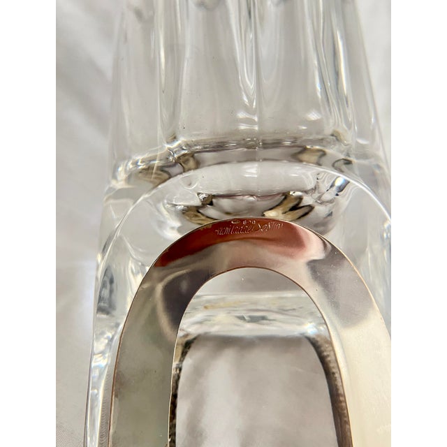 1970s Vintage Crystal and 800 Silver Vase by Arch. Taddei Sestini, Italy, 1970s For Sale - Image 5 of 11