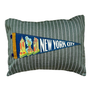 New York Nyc Vintage Pennant on New Woven Throw Pillow