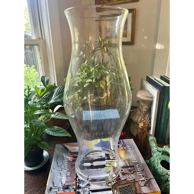 Vintage Blenko Cw10 Williamsburg Reproduction Hand Blown 18” Glass Hurricane For Sale - Image 9 of 9