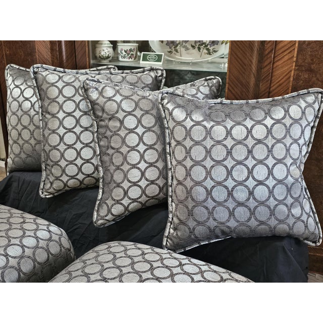 Marge Carson Marge Carson Poufs With Matching Pillows - Set of 6 For Sale - Image 4 of 6