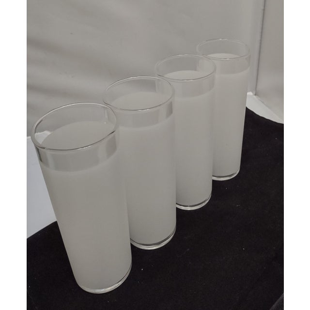 Mid Century Libbey Frosted Tom Collins Glasses Set of 4 Chairish